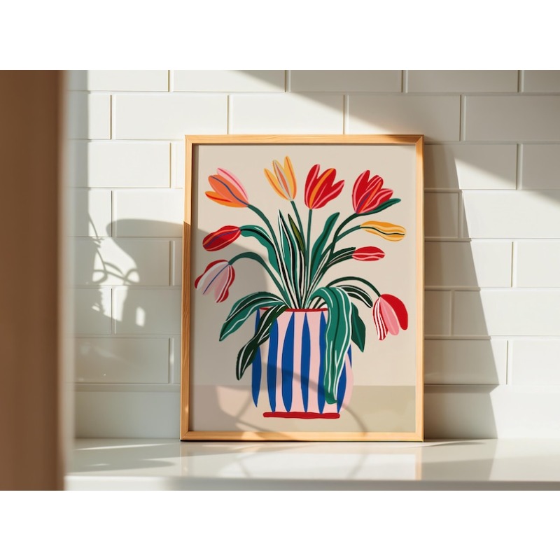 2pcs Tulip Flowers Canvas Wall - Photography Design 评论和价格